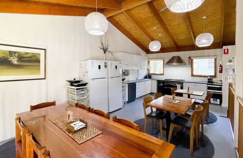 Baw Baw Village Cabin | Tanjil Creek Lodge - Bedroom 3 (Family room with a view of the Toboggan Park)