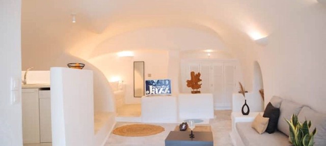 An old traditional Winemakers cellar carved into the hills of Finikia. in Oia