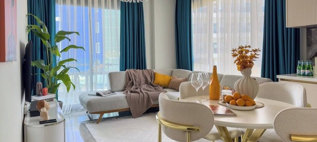 Apartment 1+1 Qoople by the sea on the 1st line of Excellence 49 in Alanya
