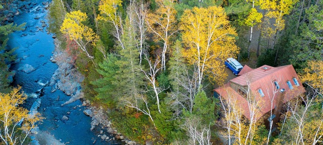 Carrabassett Wheelhouse ~ Mountain Bike Inspired River-front Home in Carrabassett Valley