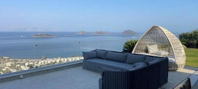 Charming Sunset with Islands and Aegean View in Turgutreis