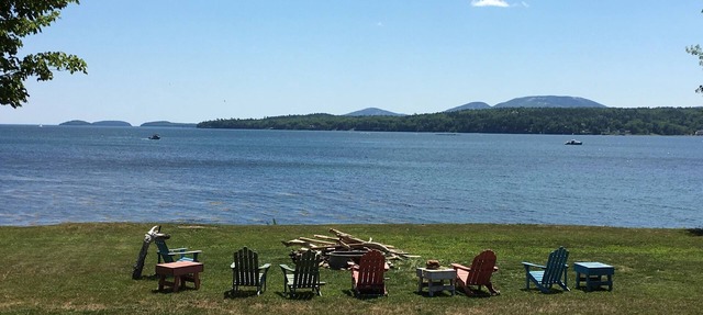 Oceanfront property with spectacular views of Acadia Park and cruise ships. in Lamoine