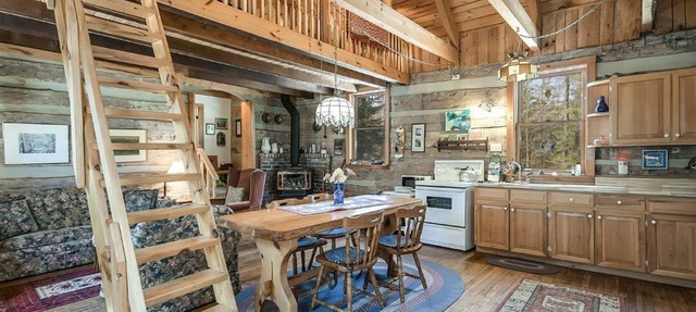 Rustic historical log cabin schoolhouse in Muskoka in Utterson