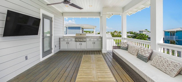 Spacious Deck With Built-In Grill- 110 Surfer Lane by Royal Destinations in Inlet Beach