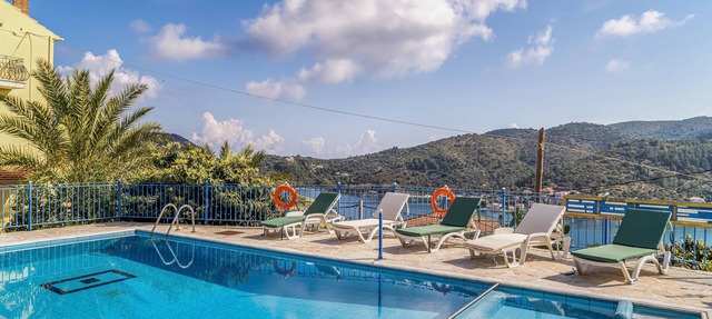 Studio 'Veronis 4' with Sea View, Shared Pool & Wi-Fi in Ithaca