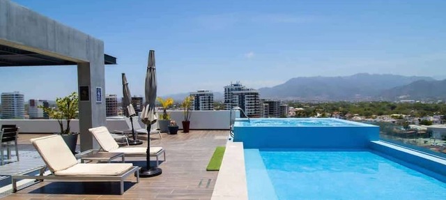 Ocean View Roof Pool BBQ Gym, Walk to Beach in Puerto Vallarta